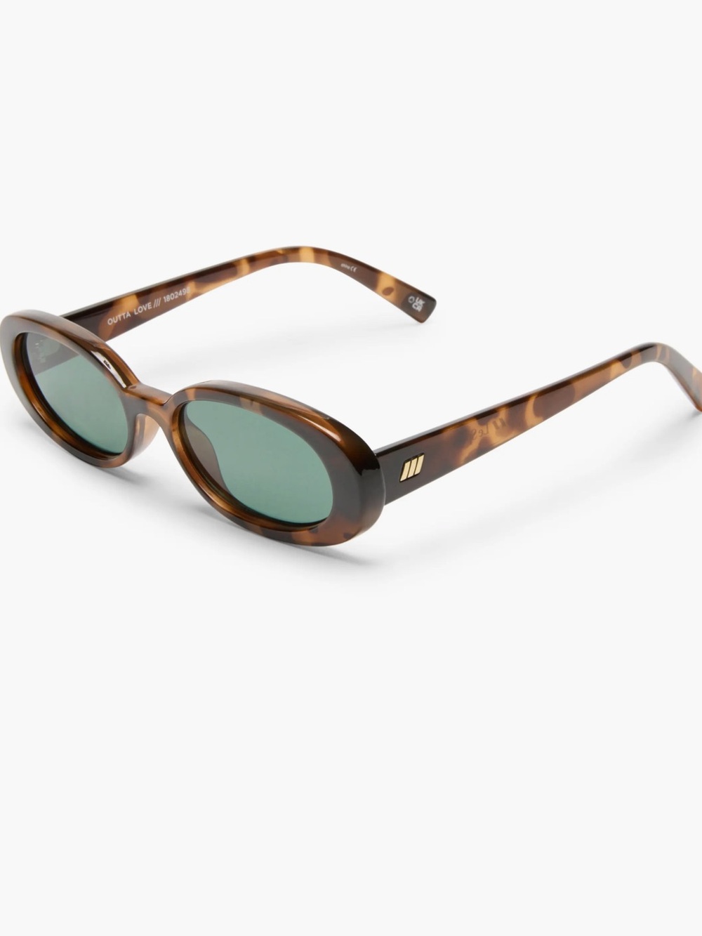 Le Specs Outta Love Tortoiseshell Oval Sunglasses Brown - Picture 3 of 13